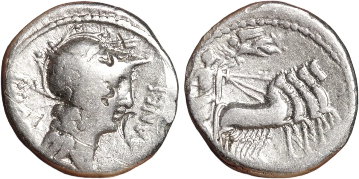 Sulla Roman Republic Silver Denarius 82BC L. Manlius Torquatus