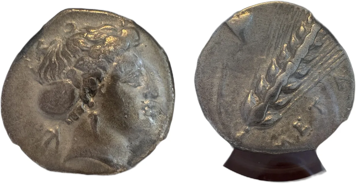LUCANIA. Metapontum. Ca. 400-330 BC. AR stater (21mm, 7.45 gm, 1h). NGC VF 5/5 -