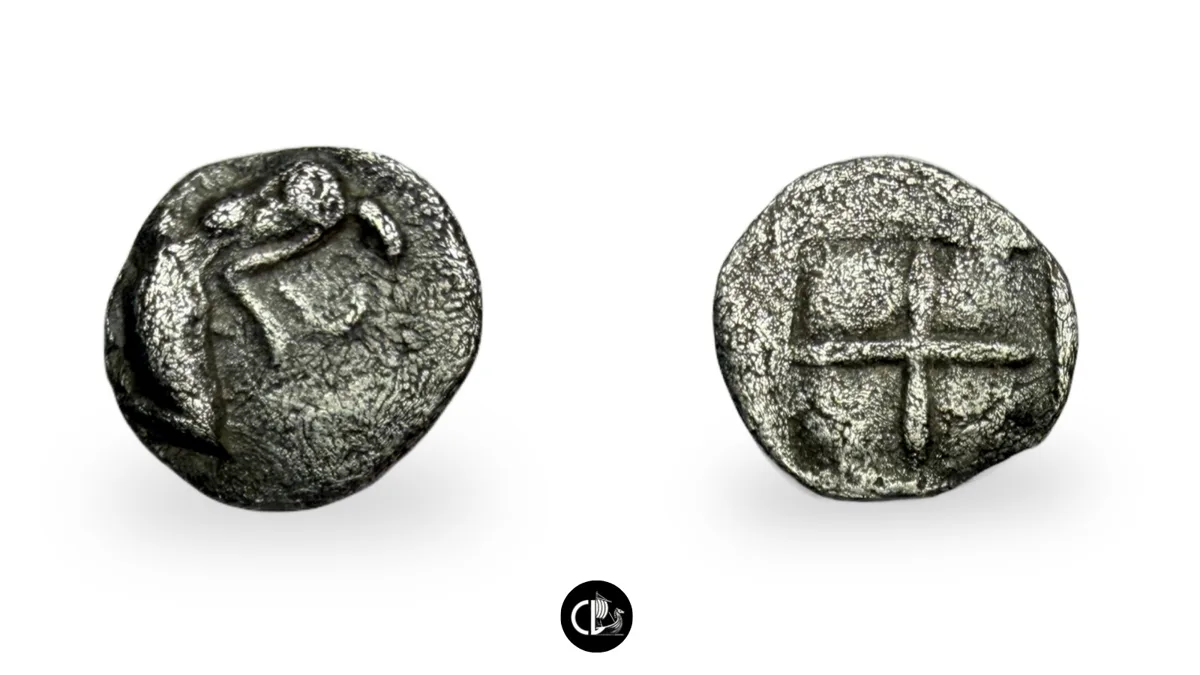 Ionia, Teos AR Tetartemorion. Phokaic standard. Late 6th - early 5th centuries BC