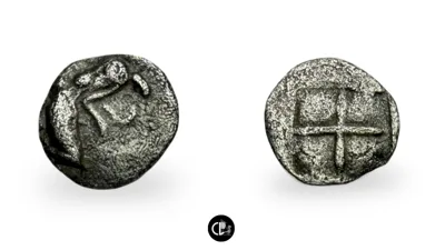 Ionia, Teos AR Tetartemorion. Phokaic standard. Late 6th - early 5th centuries BC