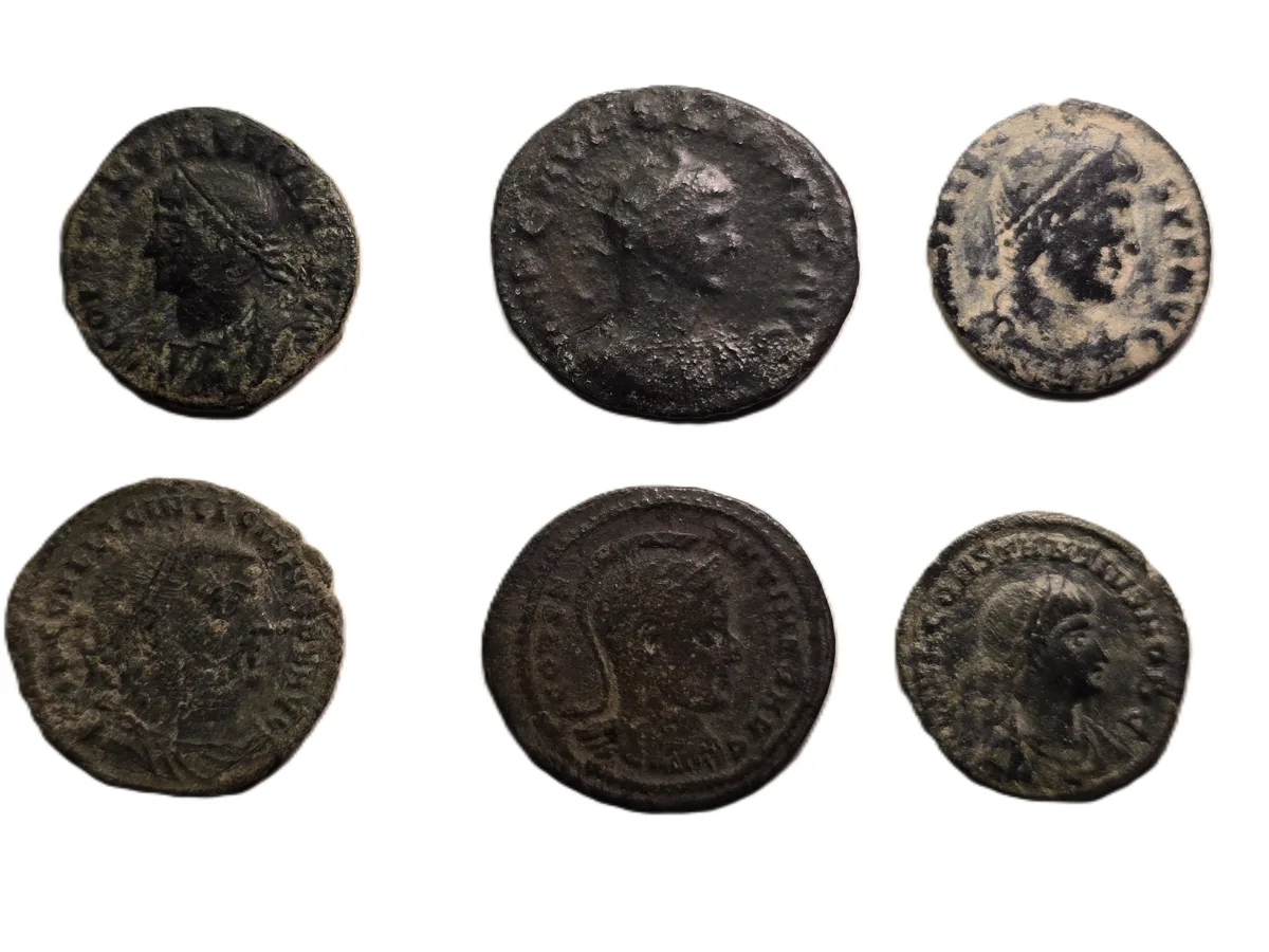 Lot of 6 Late Roman Bronze coins