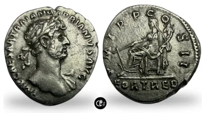 Hadrian AR Denarius. Rome, AD 118