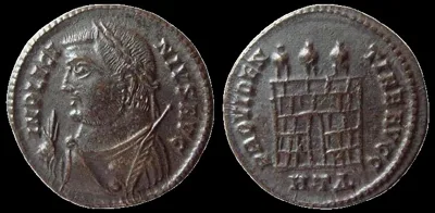 ROMAN: Licinius I 308-324 AD (Struck 316-317 AD) Æ 19mm 3.30gm reduced Follis, Heraclea, Well centered. Brown patina. AU