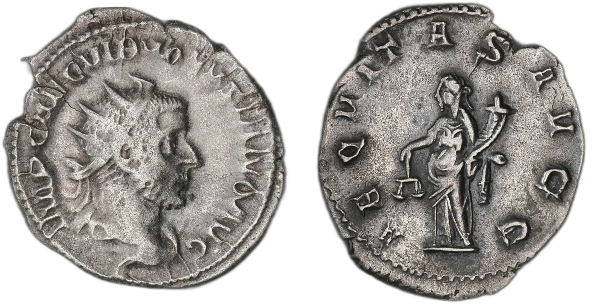 Volusianus AR Antoninianus Rome mint AEQVITAS AVGG RIC 166 AD 251–253