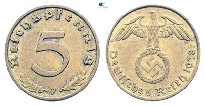 German 5 Reichspfennig Third Reich (1938 F)