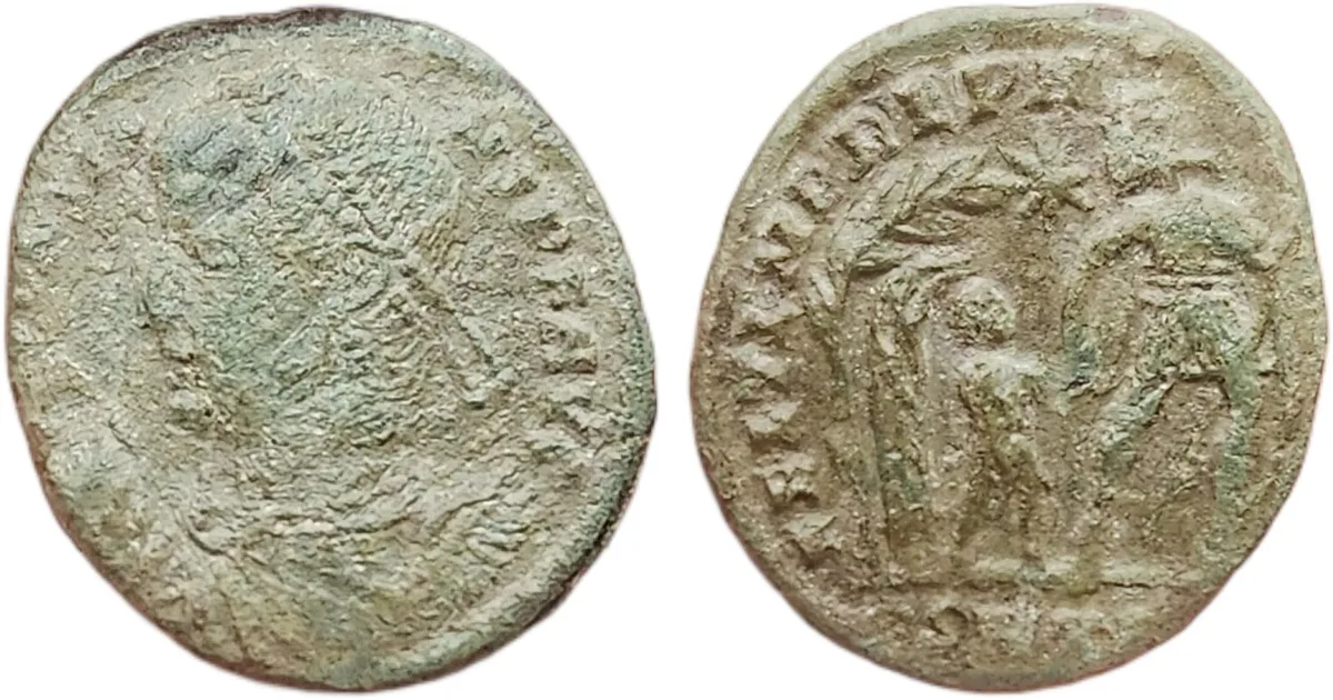 Constans, emperor taking captive from hut