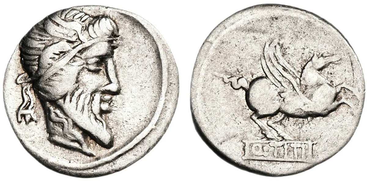 Q. Titius, 90 BC, Denarius