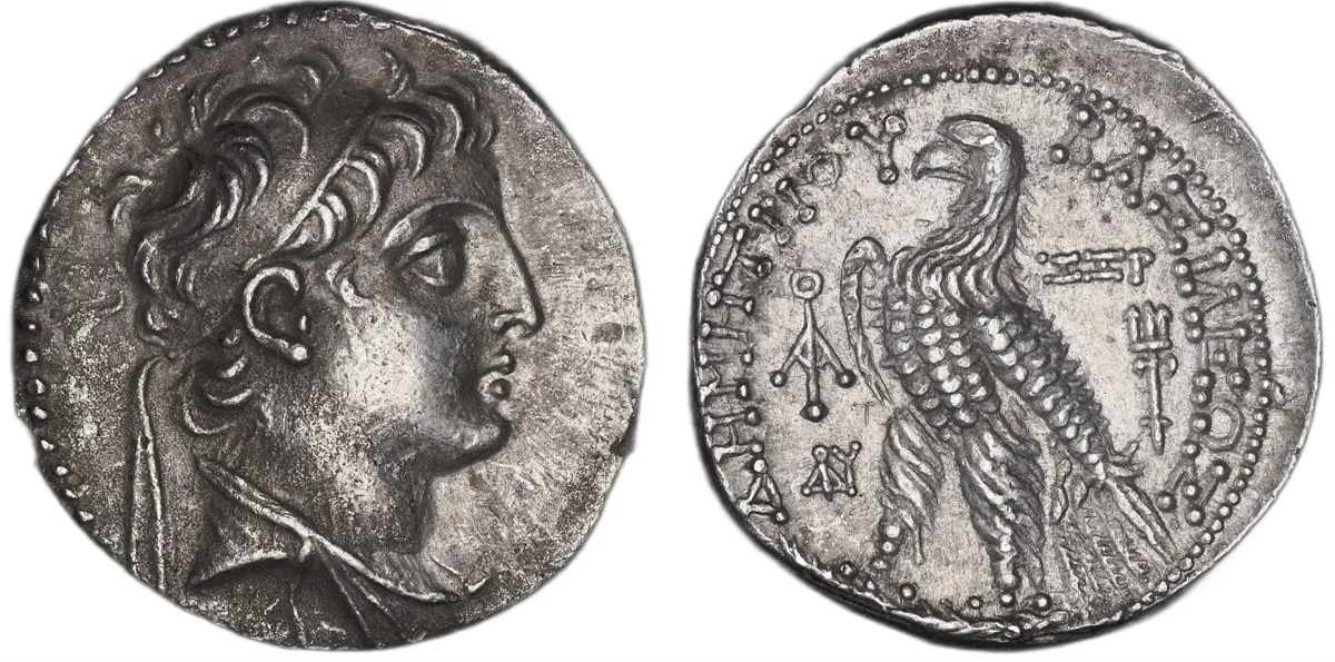 Demetrios II Nikator AR Tetradrachm, Berytos, SE 168, Rare
