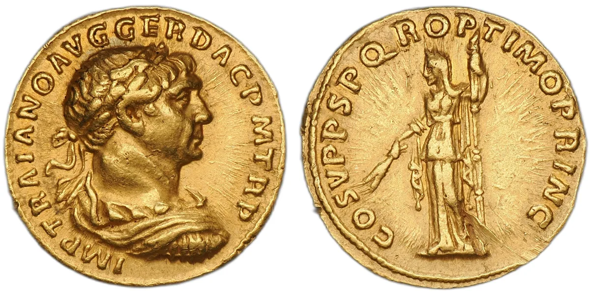 Trajan, AD 98–117. AV Aureus