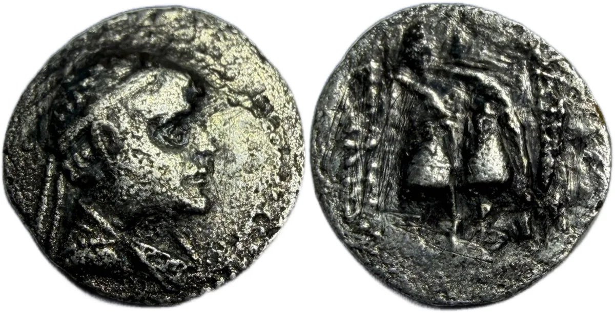 BAKTRIA, Greco-Baktrian Kingdom. Eukratides I Megas. AR Obol