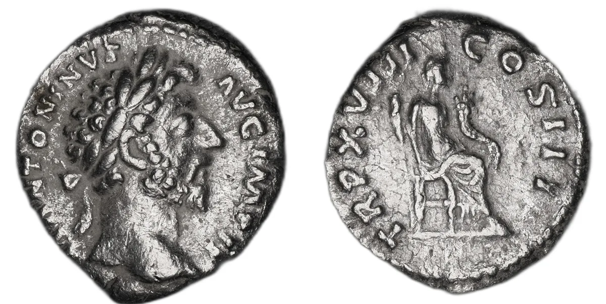 Marcus Aurelius, denarius, silver, reign 161–180 CE, minted 163–164 CE