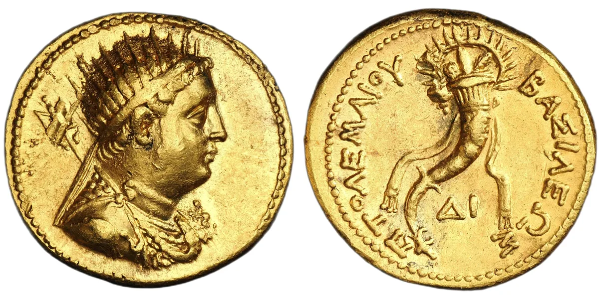 Ptolemy IV Philopator, 221-205 BC. AV Octodrachm
