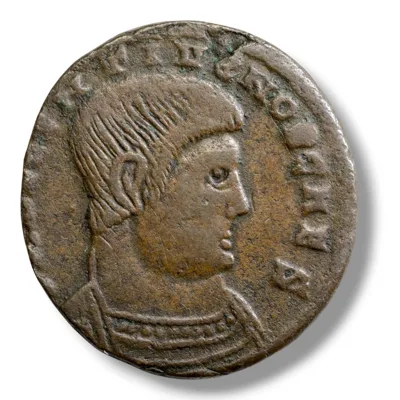 Decentius as Caesar (AD 350-353) – AE Centenionalis, Lugdunum Mint – Two Victories / VOT V MVLT X – RIC VIII 122