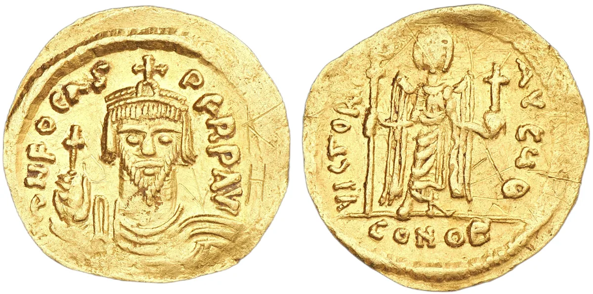 Phocas, 602–610. AV Solidus, Constantinople