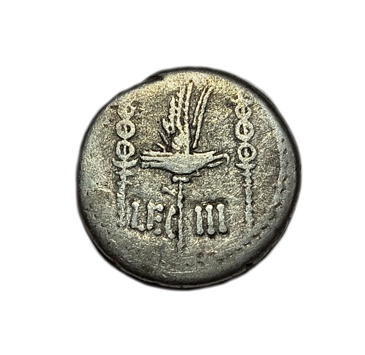 Marc Antony AR Denarius 32-31 BC " 3rd LEGIO  "
