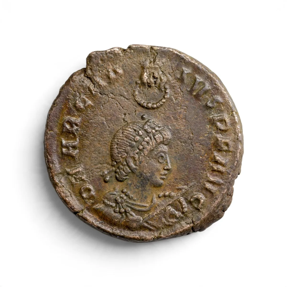 Arcadius AE2 Maiorina – GLORIA ROMANORVM, Constantinople, manus Dei