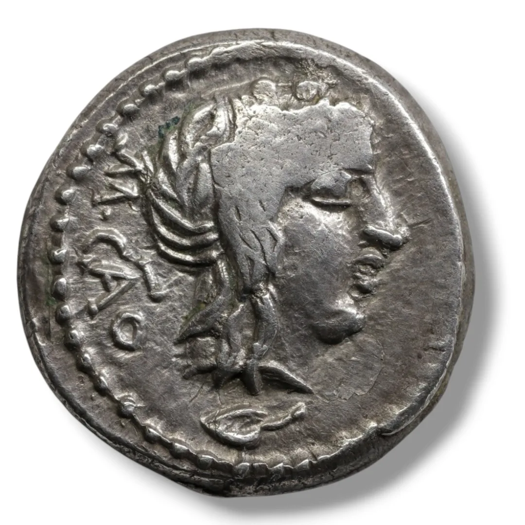 Roman Republic M. Porcius Cato (89 BC) Quinarius, Rome (14.15 mm, 2.12 g)