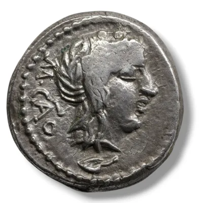 Roman Republic M. Porcius Cato (89 BC) Quinarius, Rome (14.15 mm, 2.12 g)