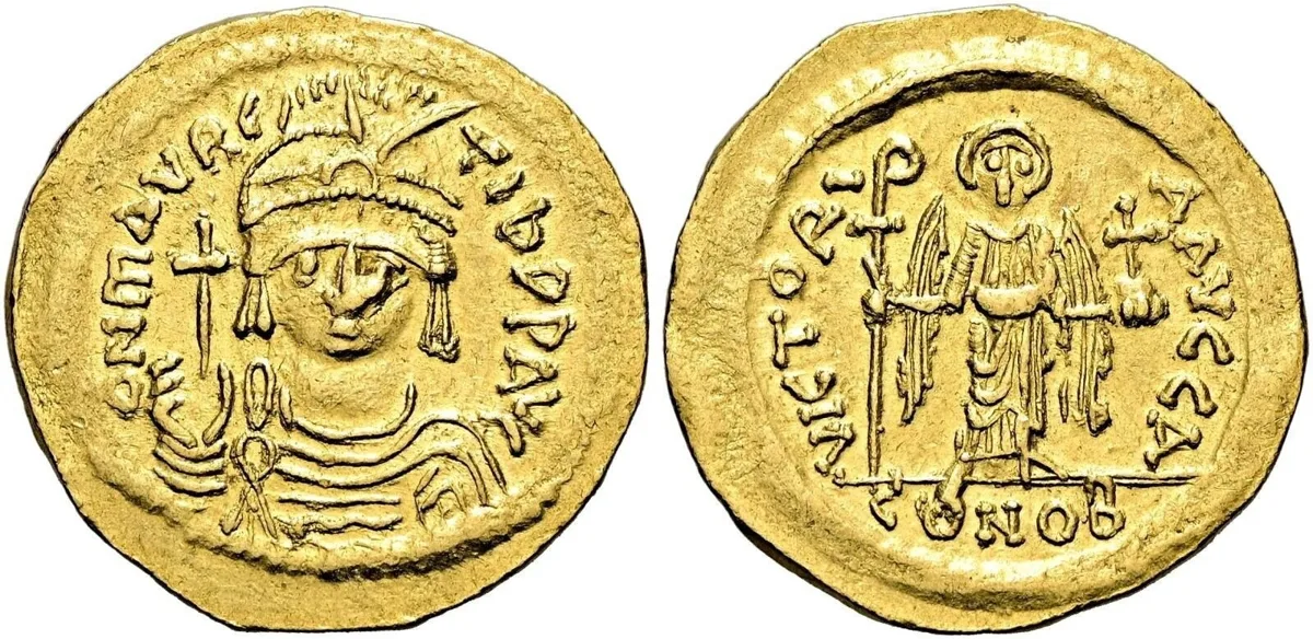 Byzantine Gold Solidus: Emperor Maurice Tiberius