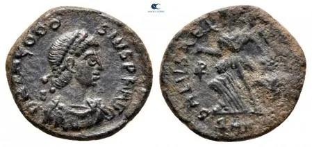 Theodosius I - A.D. 388-392 - AE Follis - SALVS REIPVBLICAE - RIC IX 26b