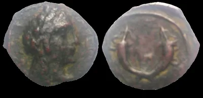 Nabataean Kingdom Syllaus with Aretas IV. 15 - 9 BC, Æ 13.5mm 1.83gm Petra mint.