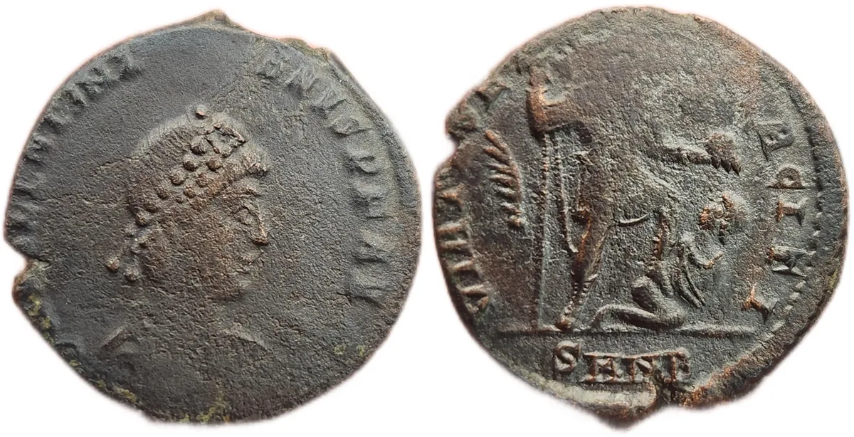 Large Valentinian II bronze coin