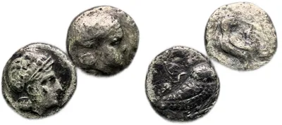 Local Issues Baktria: Lot of 2 Sophytes AR drachms, circa 295/3-285/3 BC