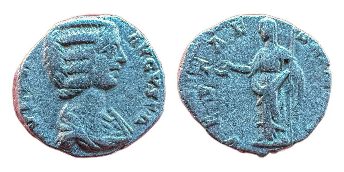 Julia Domna — Denarius, Vesta, Rome