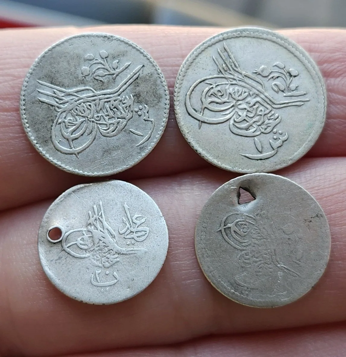 Egypt 4 Coin Silver Lot - 1 Qirsh & 20 Para 1277 AH Abdulaziz Ottoman Mints