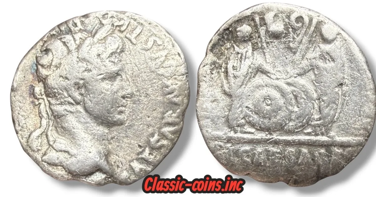 Augustus (27 B.C. - 14 A.D.), silver denarius, Lugdunum - AVGVSTI F COS DESIG PR