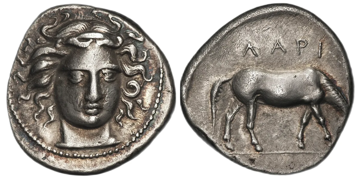 Thessaly, Larissa. AR Drachm, circa 400–380 BC.
