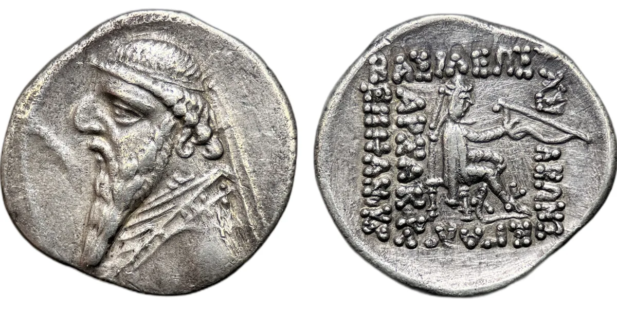 Parthian Empire Mithradates II diademed Drachm circa 121-91 B.C Rhagae mint