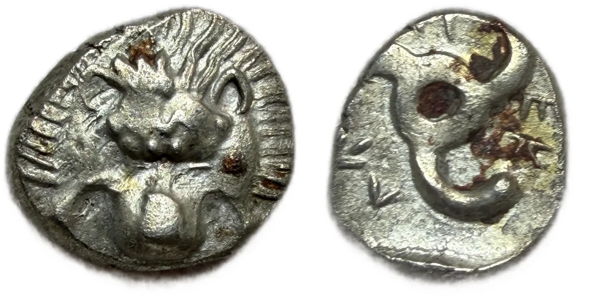 DYNASTS of LYCIA AR 1/3 Stater Lion scalp facing Triskeles