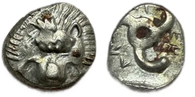 DYNASTS of LYCIA AR 1/3 Stater Lion scalp facing Triskeles