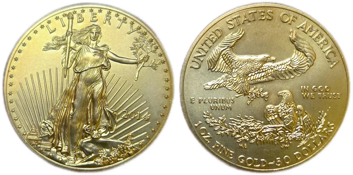 2014 $50 American Gold Eagle (1 oz) in Choice Uncirculated condition