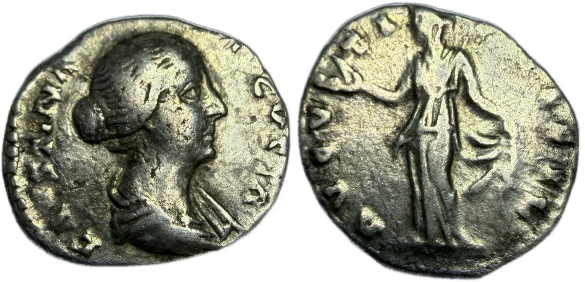 Faustina Junior. Augusta, AR Denarius. Rome. circa AD 154-157