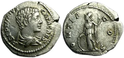 Geta, as Caesar, Denarius, Rome, ca. AD 206-207