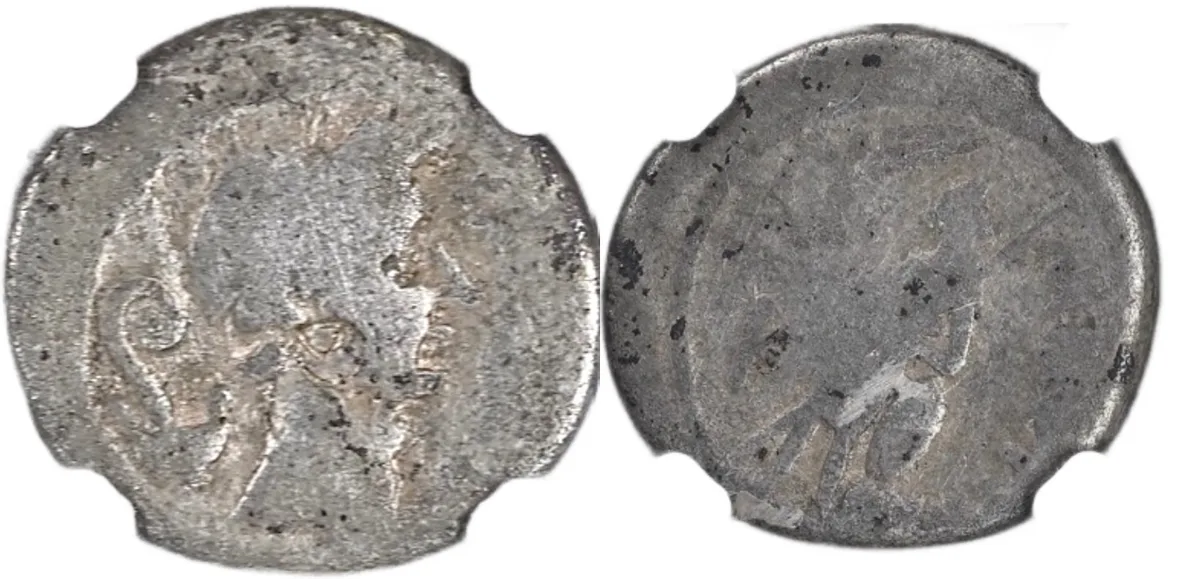 NGC G 4/5 & 2/5; Julius Caesar, d.44 BC ROMAN IMPERATORIAL AR Denarius