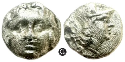 Psidia, Selge, AR Obol, Circa 350-300 BC, Gorgoneion / Athena