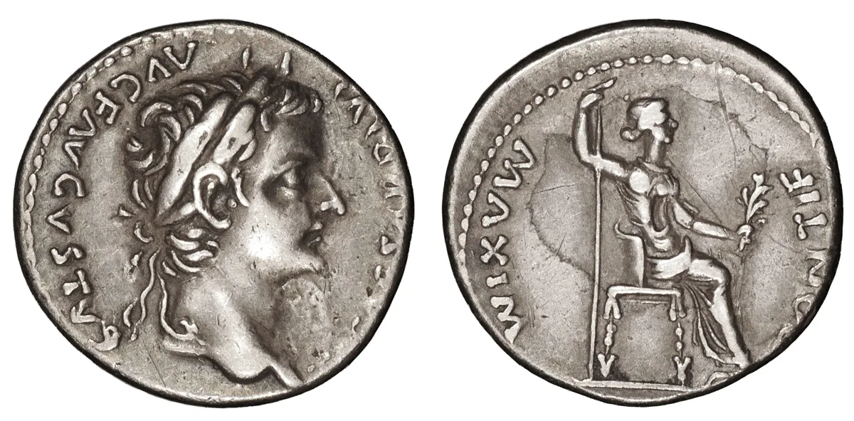 Tiberius, A.D. 14-37. AR denarius (“Tribute Penny”)