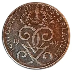 2 Öre 1942 Sweden, Bronze, VF