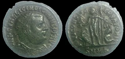 Roman Licinius I 308-324 AD (Struck 321-324 AD), AE 19.4mm 2.94 Follis, Nicomedia mint, Beautiful green patina. EF