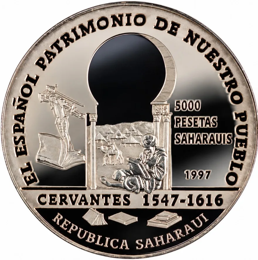 RARE ! Saharawi Republic: 5000 Pesetas Silver Coin 1997 | One Ounce Proof | Havana Mint الجمهورية الصحراوية