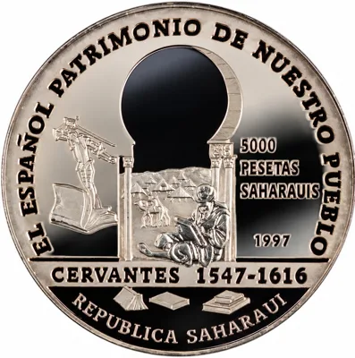 RARE ! Saharawi Republic: 5000 Pesetas Silver Coin 1997 | One Ounce Proof | Havana Mint الجمهورية الصحراوية