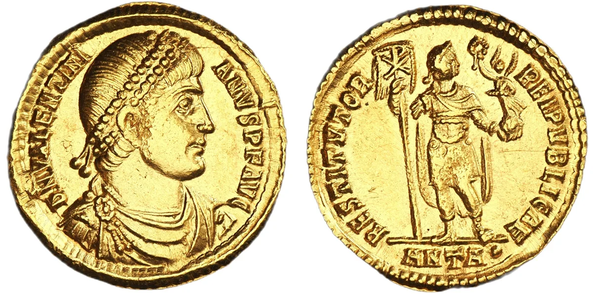 Valentinian I. AD 364–375. AV Solidus