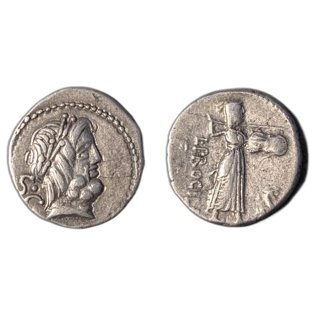 AR denarius L. Procilius, Rome mint 80 B.C.