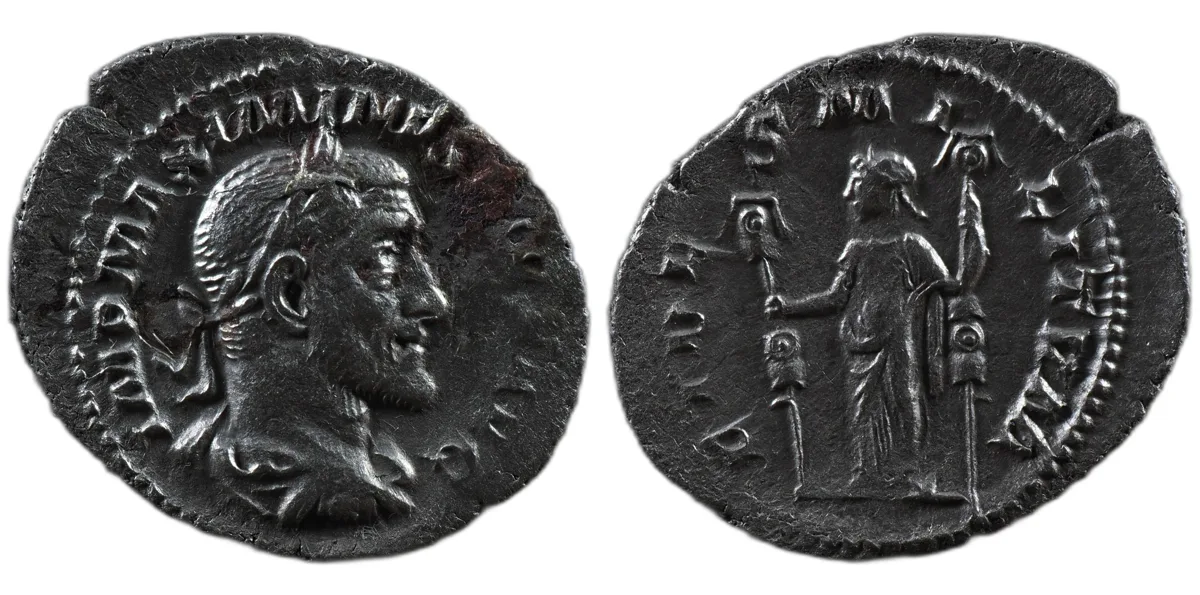 Maximinus Thrax AR Denarius Rome mint AD 235-238 FIDES MILITVM