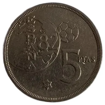 5 Pesetas 1981 (Dated 1980), Copper-nickel, AU