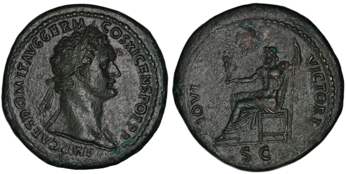 Sestertius struck at Rome in AD 85 for Emperor Domitian
