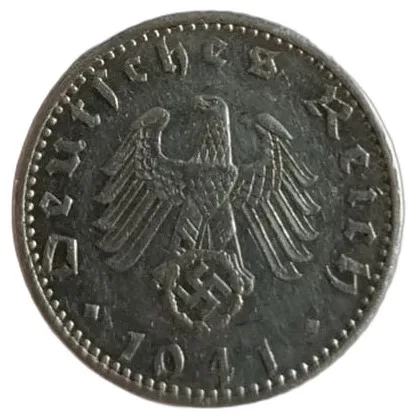 50 Reichspfennig 1941 Germany, Third Reich , Aluminium, AU